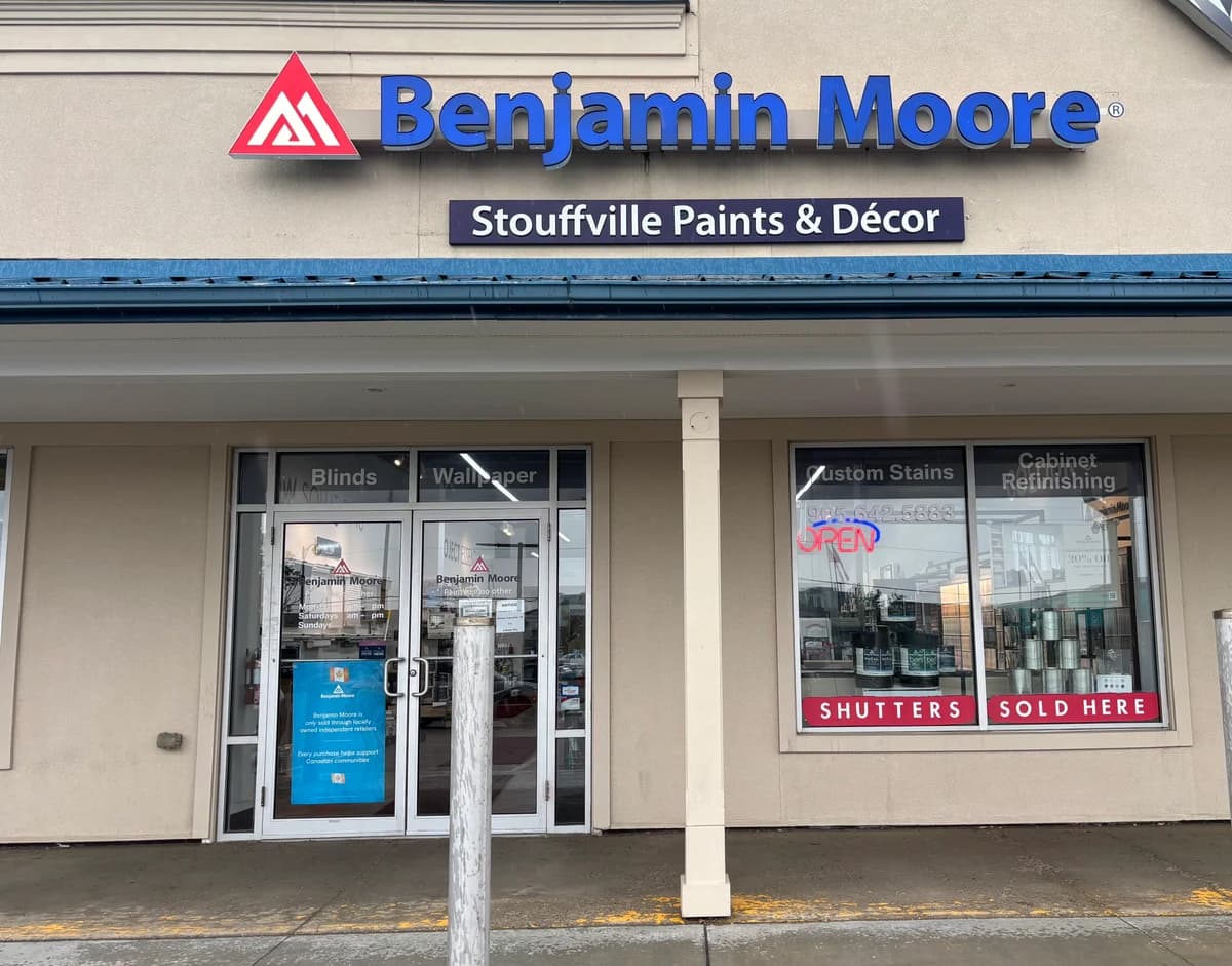 Stouffville Paints & Décor Benjamin Moore storefront on Main Street