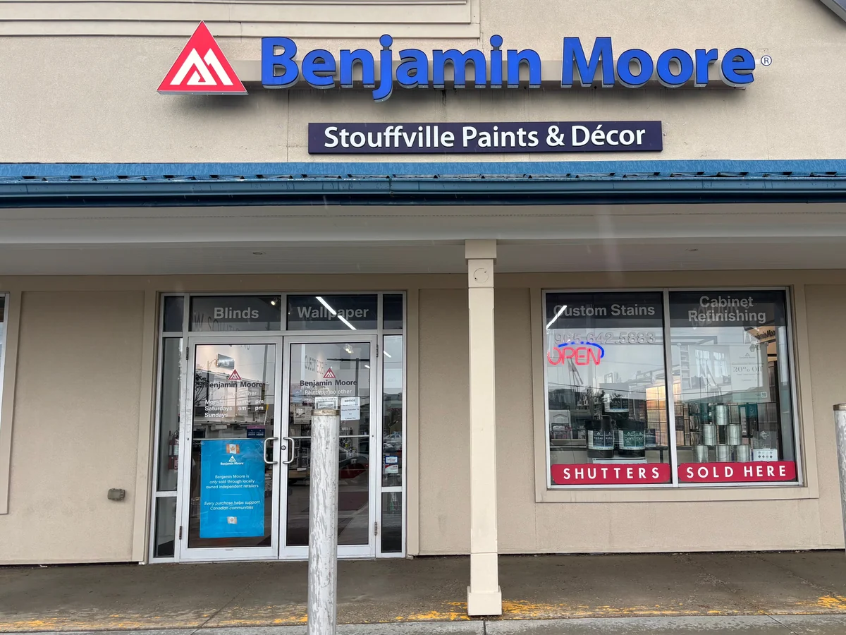 Stouffville Paints & Décor Benjamin Moore storefront on Main Street